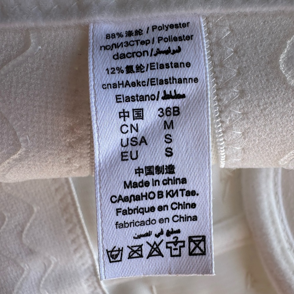 Floral 3D‎ Embellished Pearls White Corset Bustier  Sz Small 36B Crop Top - Picture 5 of 8